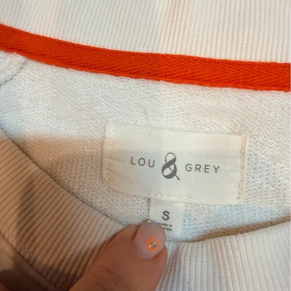 Lou & Grey Always The Optimist Cream Graphic Sweatshirt Women Small Cozy Lounge - Picture 3 of 10